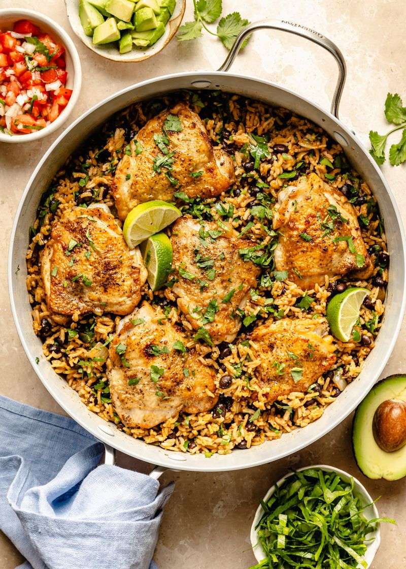Cilantro Lime Chicken Rice Bake