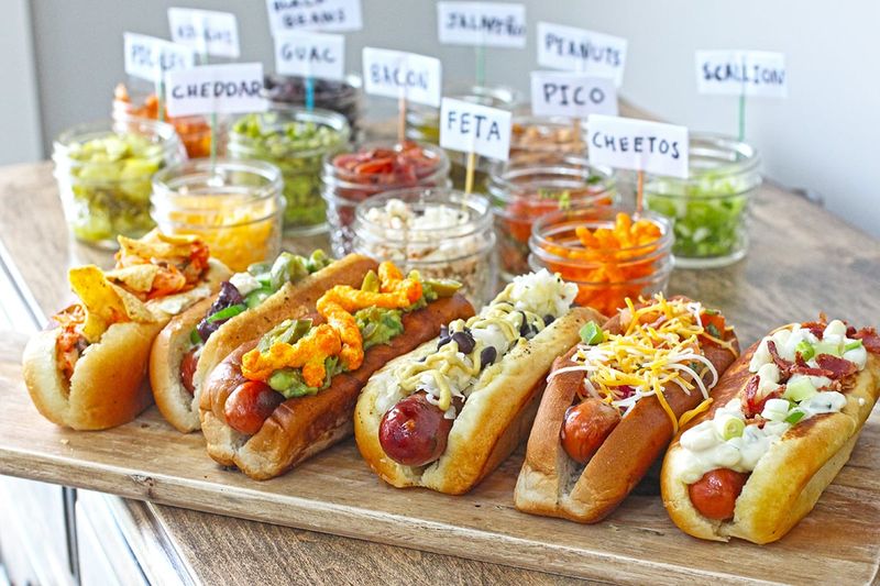 Hot Dogs with a Toppings Bar