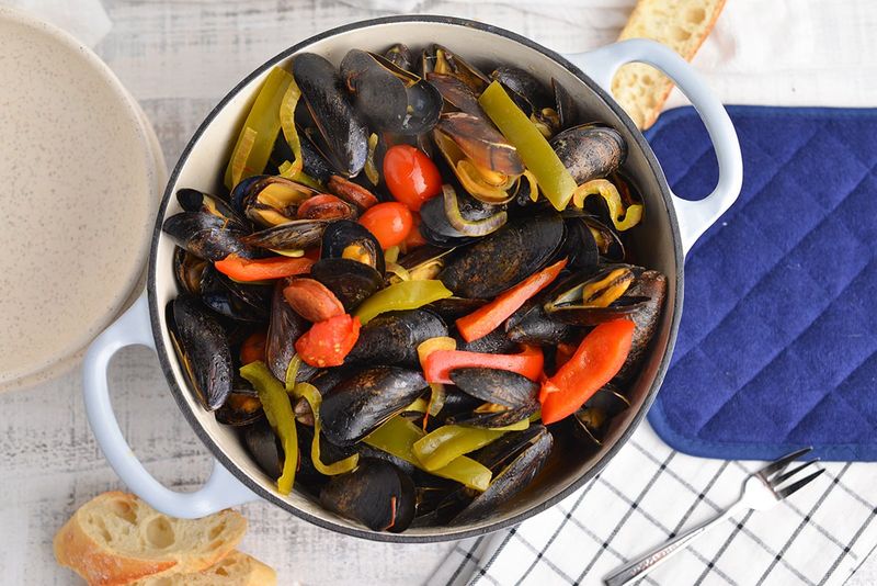 Mussels and clams