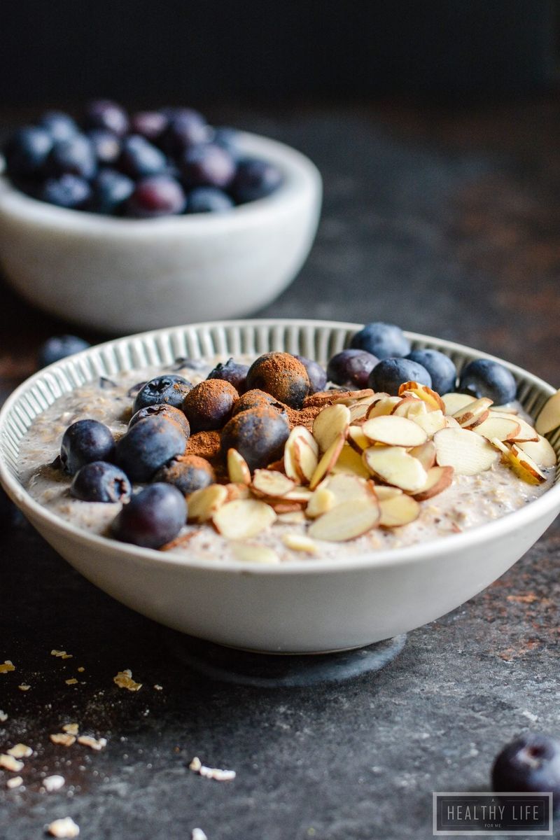 Blueberry Almond Protein Oats