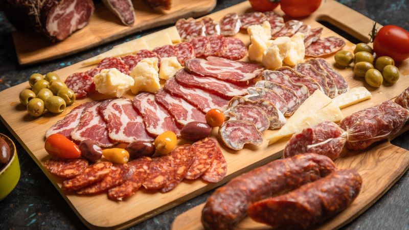 Cured meats, not cooked