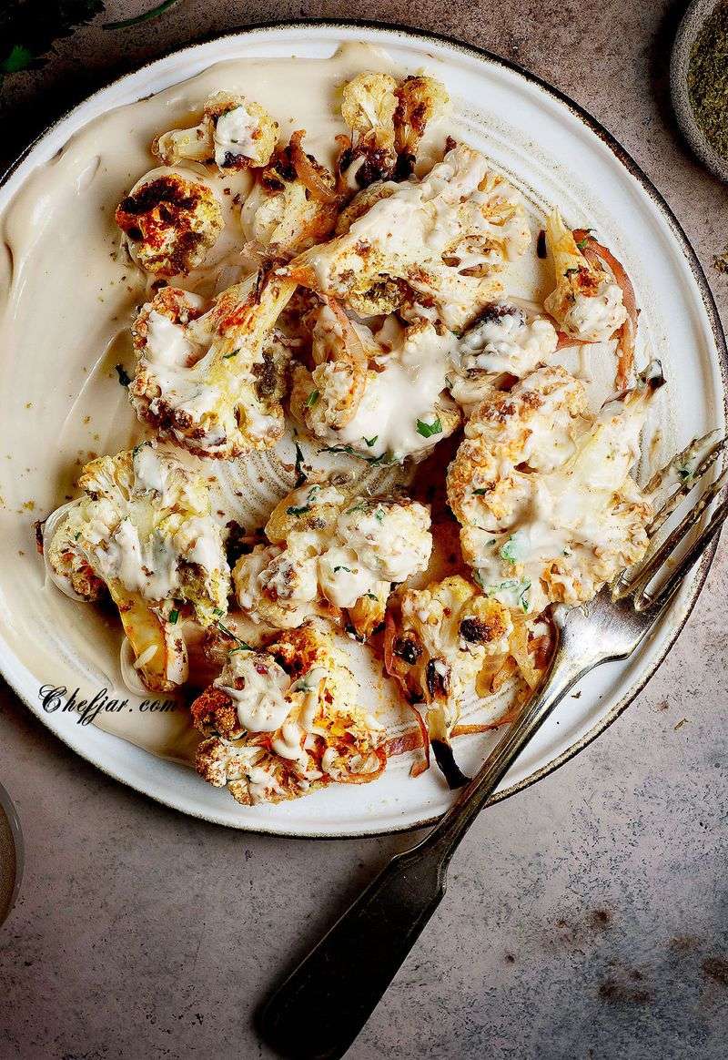 Zaatar Roasted Cauliflower with Tahini Chicken