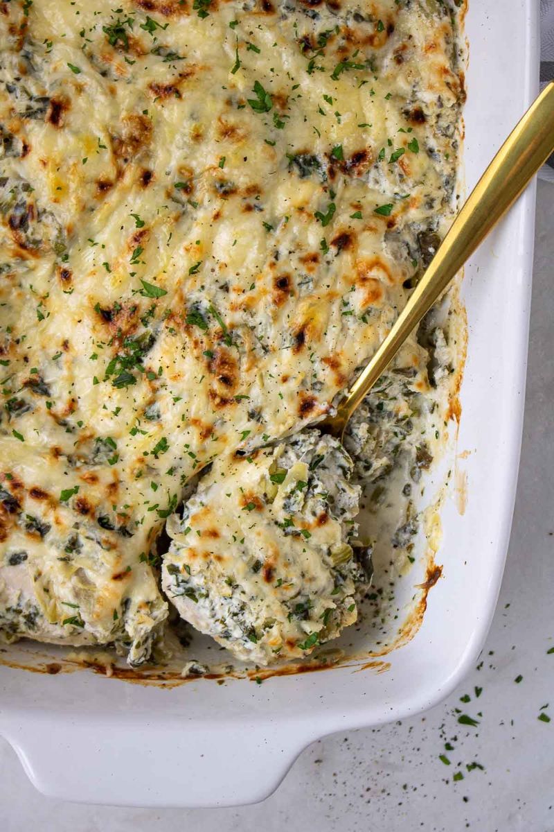 Chicken and Spinach Artichoke Casserole