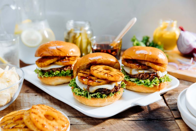 Hawaiian Burgers With Pineapple