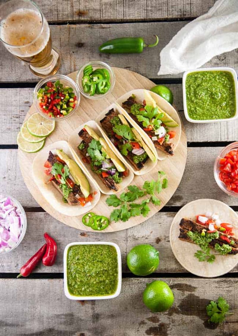 Steak Tacos with Chimichurri-Style Sauce