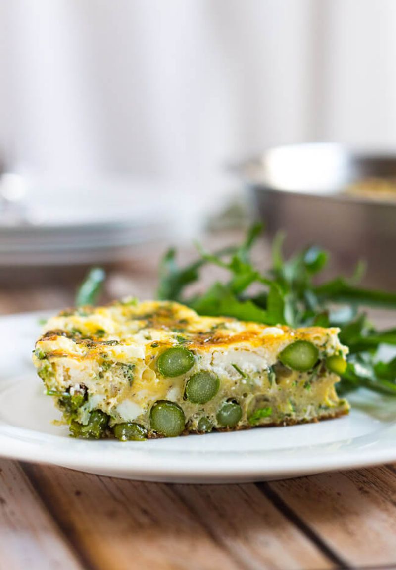 Asparagus and goat cheese frittata