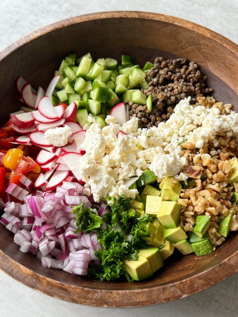 Lentil Salad With Feta, Cucumber, and Herbs