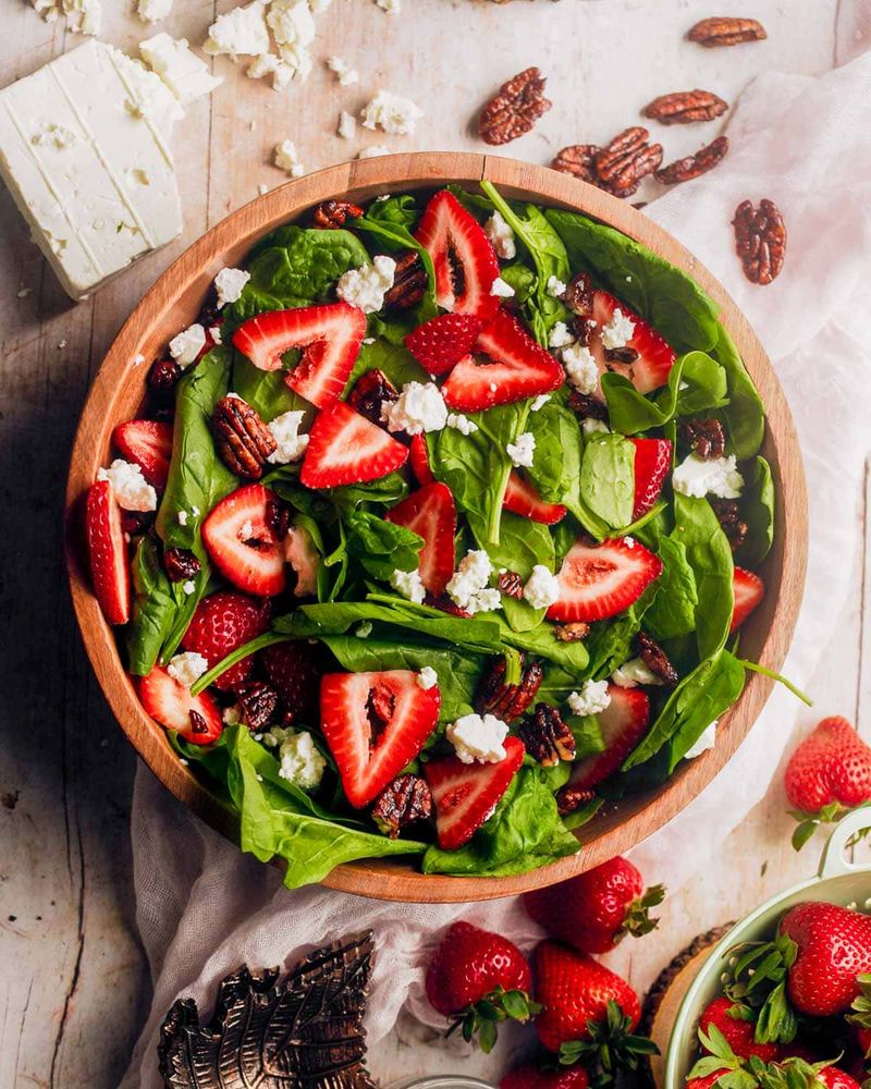 Spring Greens Salad with Strawberries and Feta