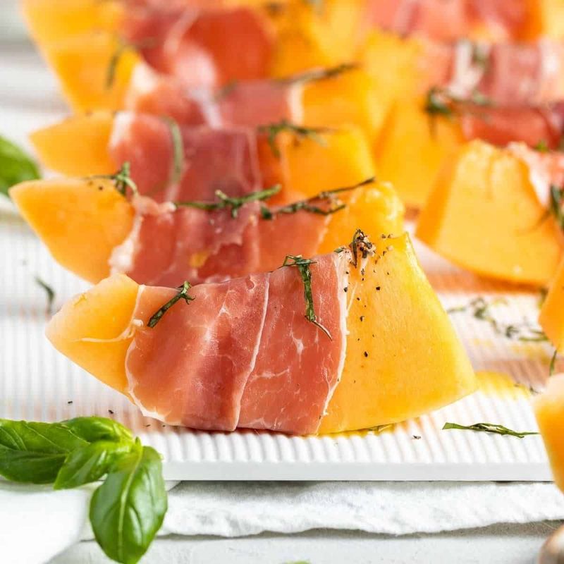 Prosciutto-wrapped melon