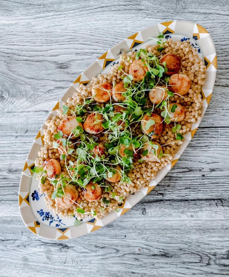 Scallops With Lemon Herb Couscous