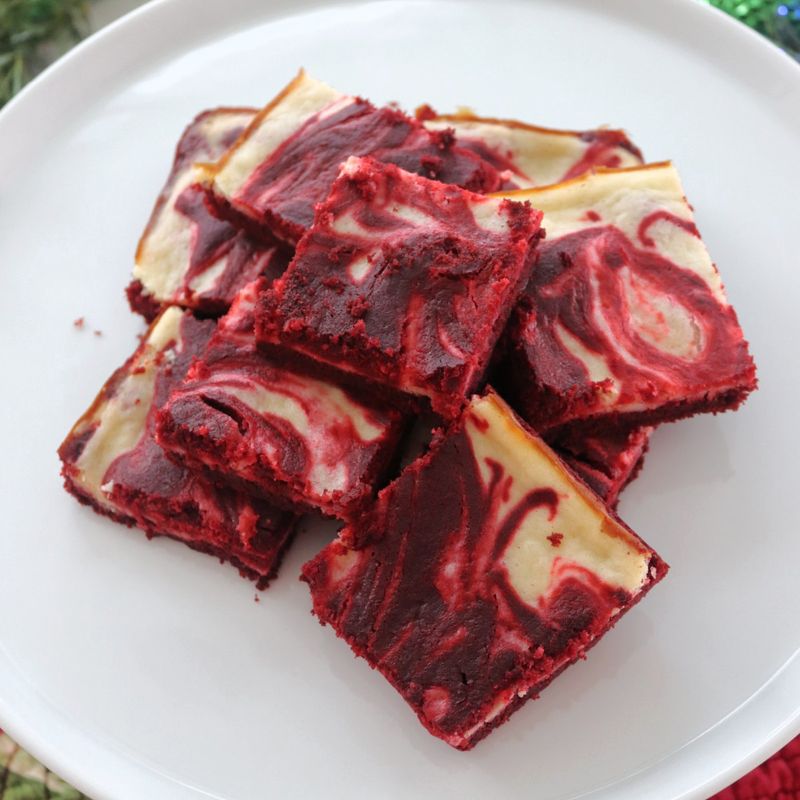 Red Velvet Cheesecake Swirl Bars