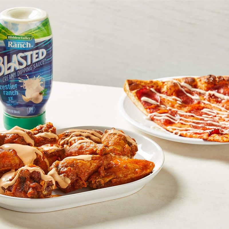 Plain Cheese Slice Dipped in Ranch