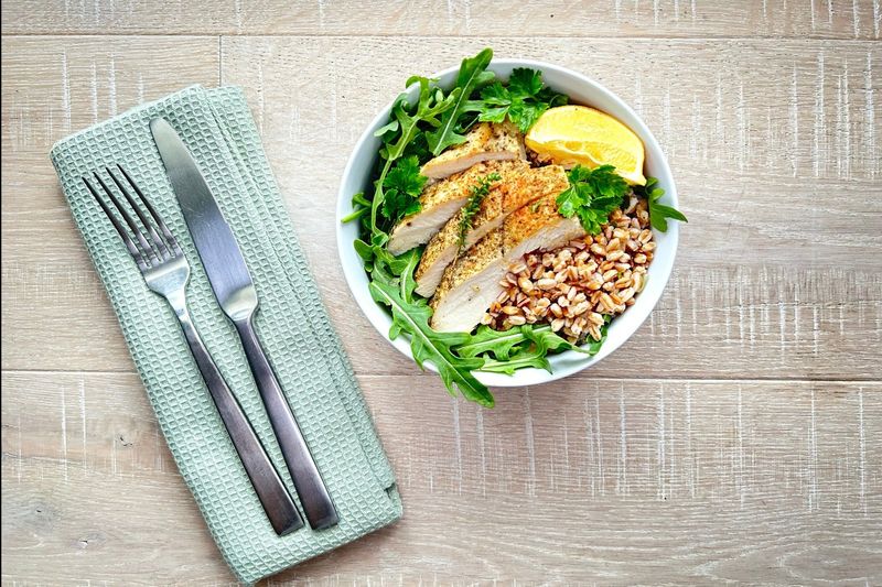 Lemon Herb Chicken and Farro Bowl