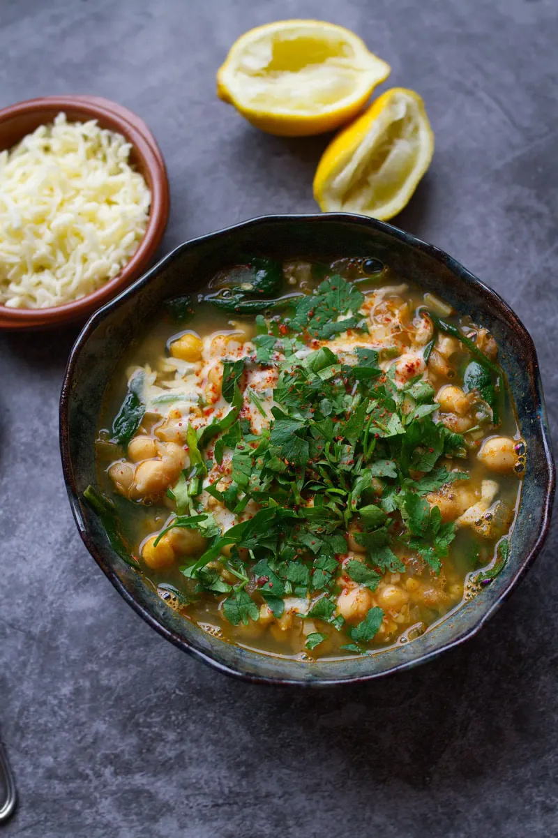 Chickpea And Spinach Soup Bowl