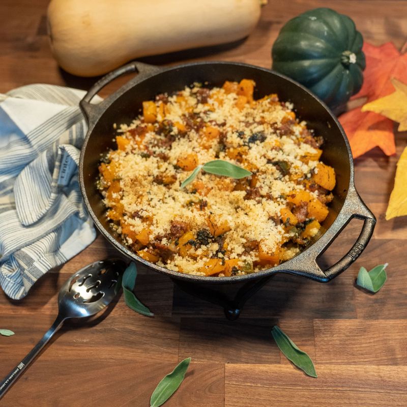 Spicy Sausage and Butternut Squash Skillet