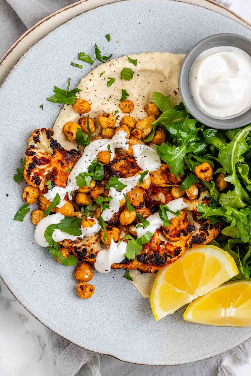 Harissa Roasted Cauliflower Steaks