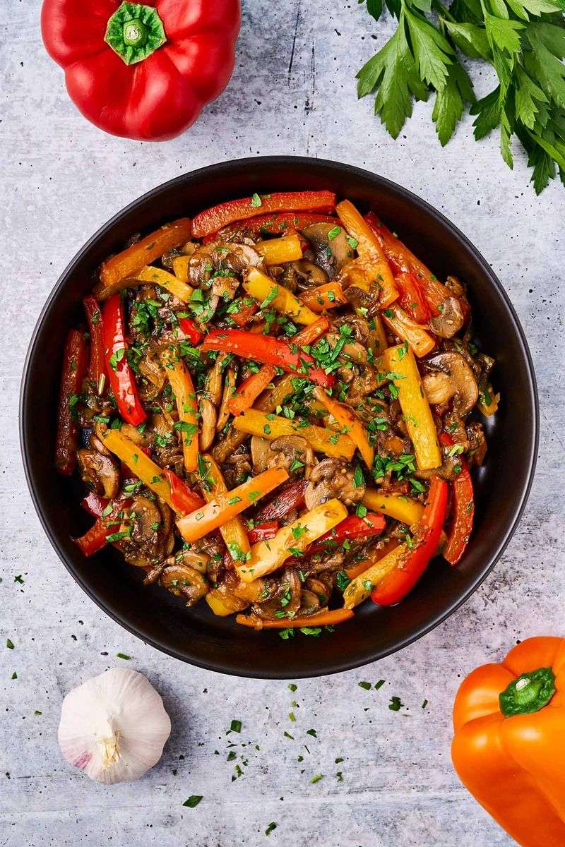 Sautéed peppers and onions