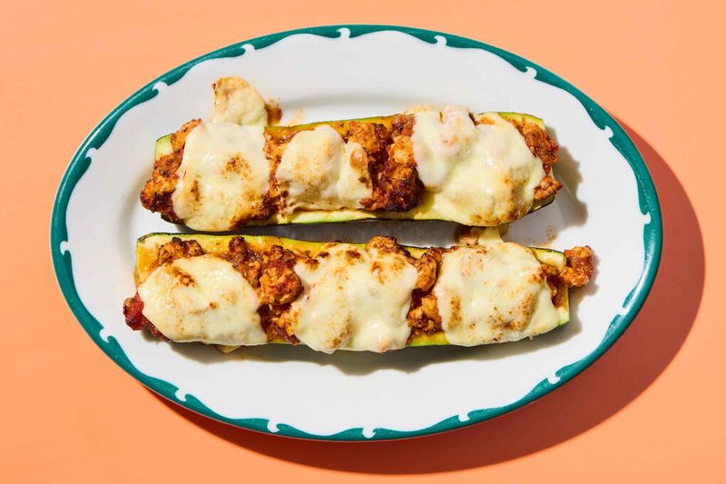 Chicken Parmesan Zucchini Boats