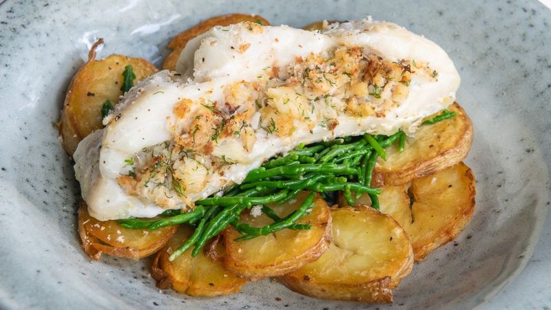 Baked Stuffed Haddock With Ritz Topping