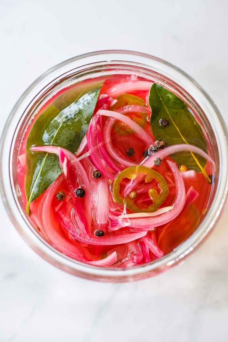 Quick-pickle red onions