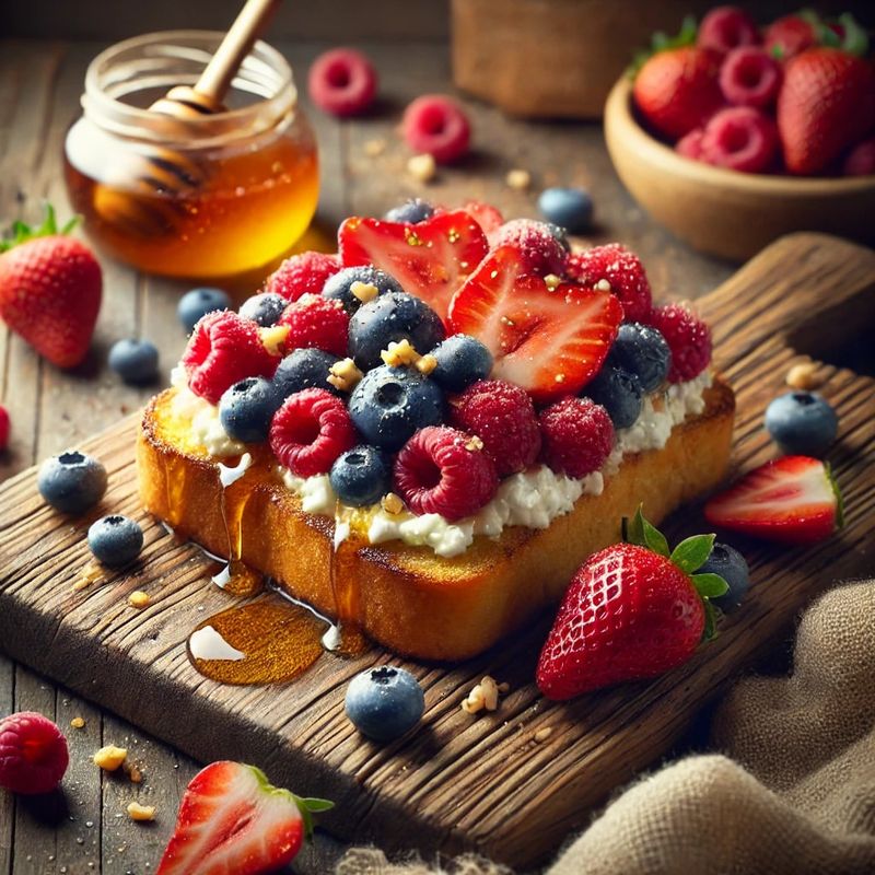 Ricotta Honey Toast with Berries