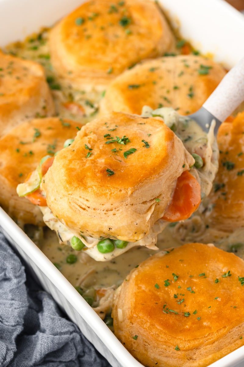 Biscuit Topped Chicken and Veggie Bake