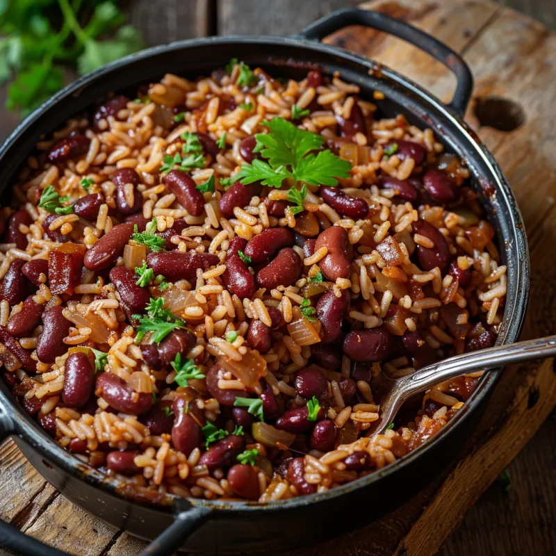 Haitian diri kole ak pwa (rice and beans)