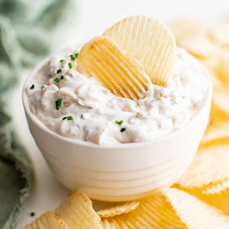 Onion Dip with Ridged Chips