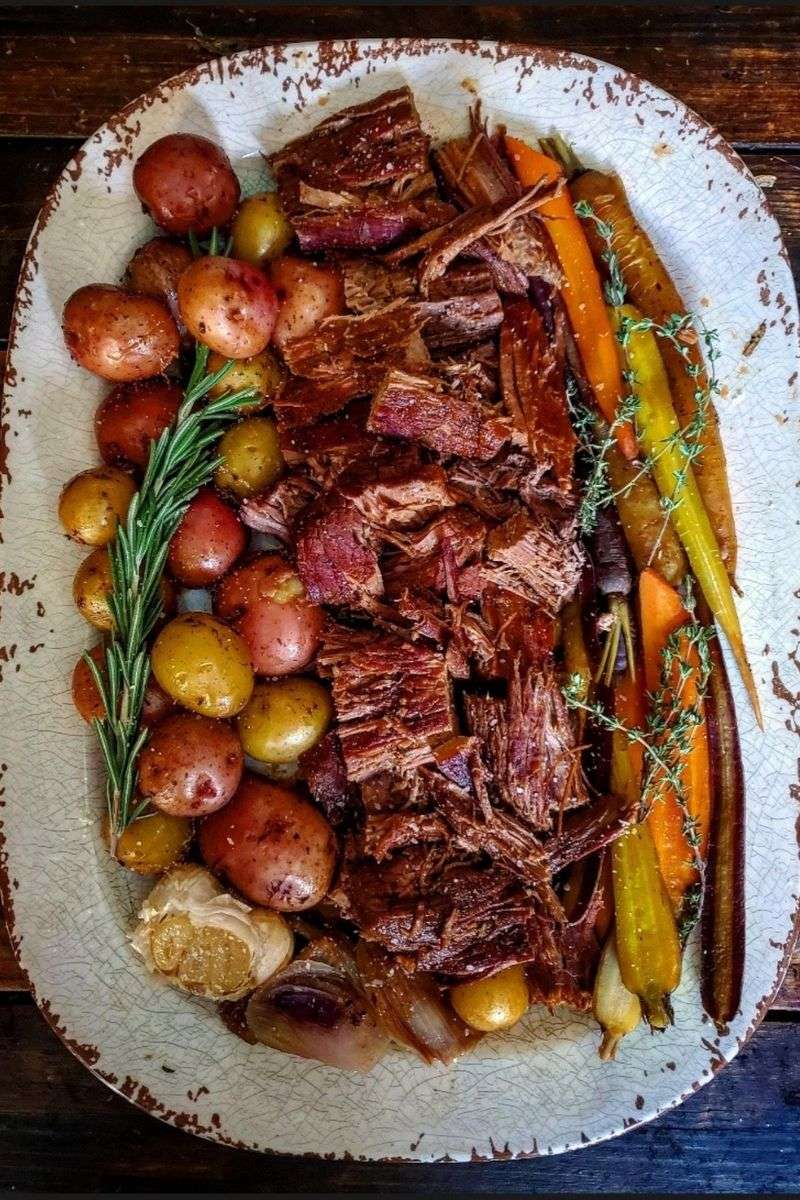 Montana — Beef Pot Roast with Carrots and Mashed Potatoes