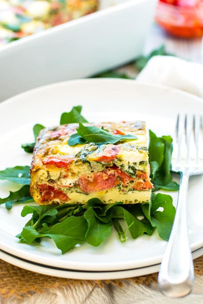 Day 6 - Tomato Basil Frittata with Arugula