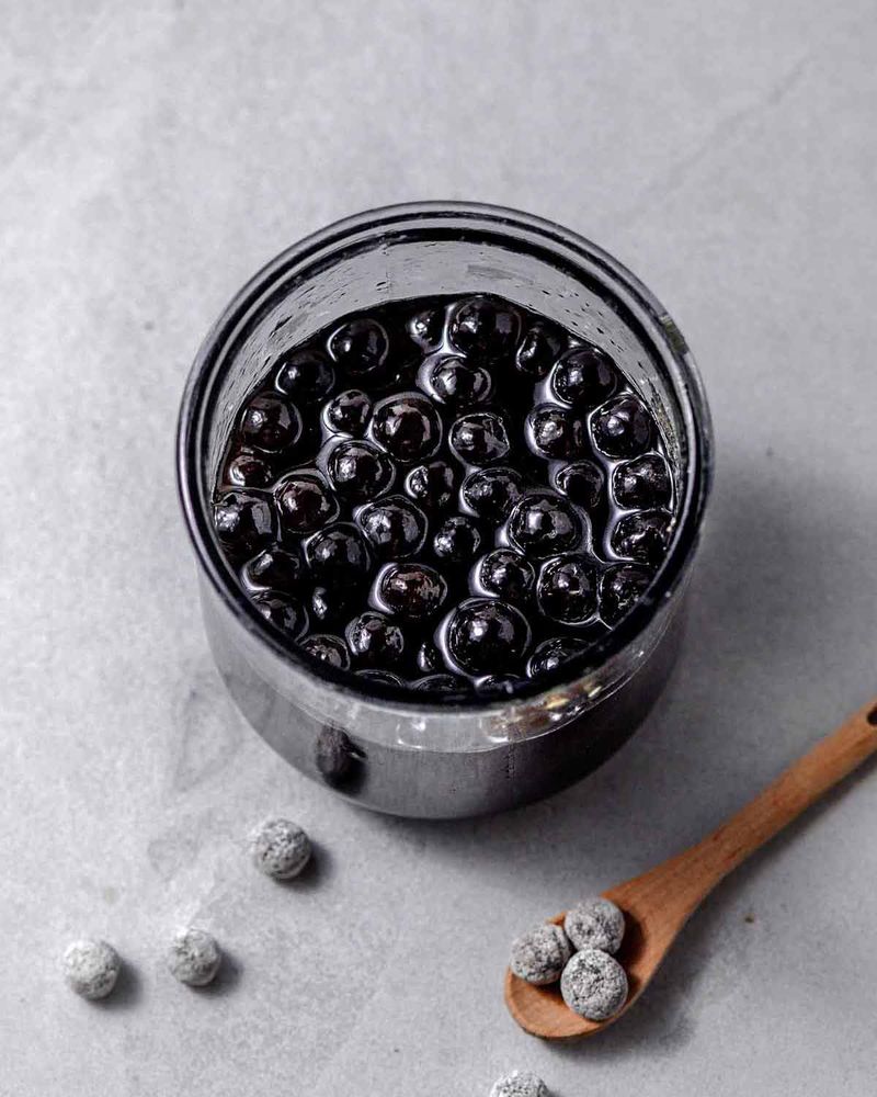 Soak pearls in brown sugar syrup