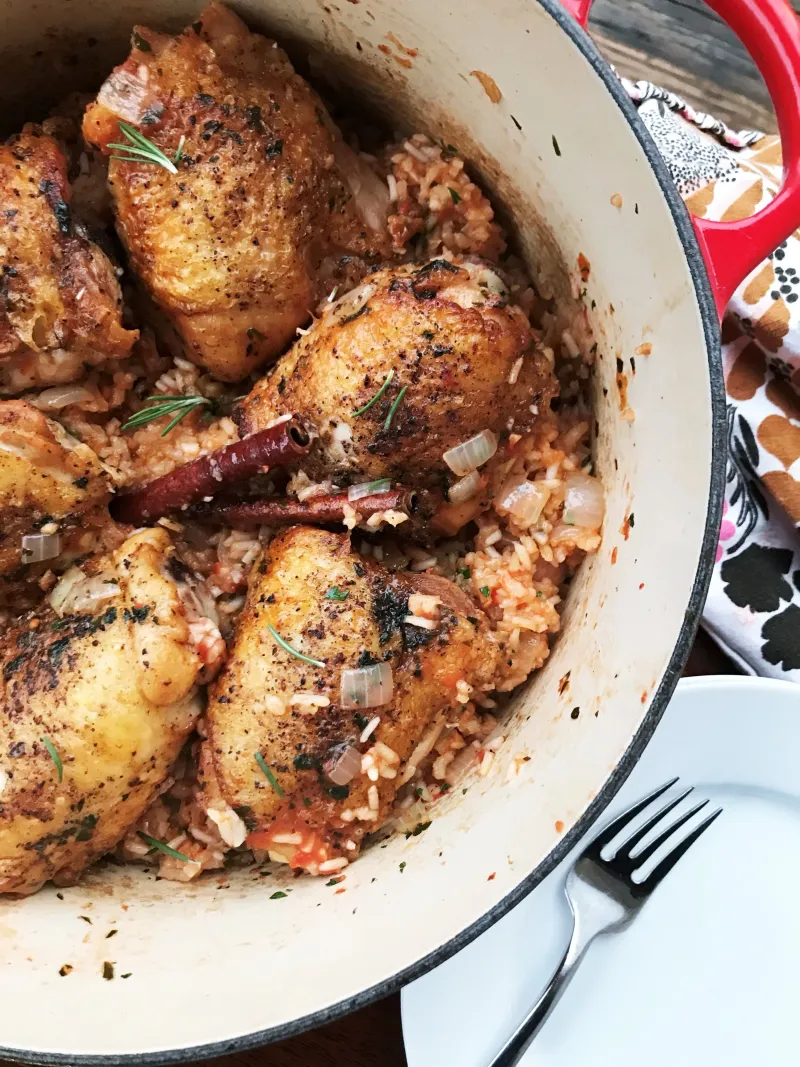 Braised Chicken Thighs With Rice