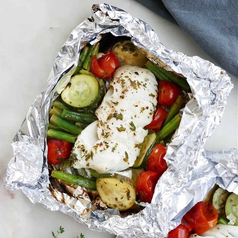 Fish And Vegetable Foil Packets