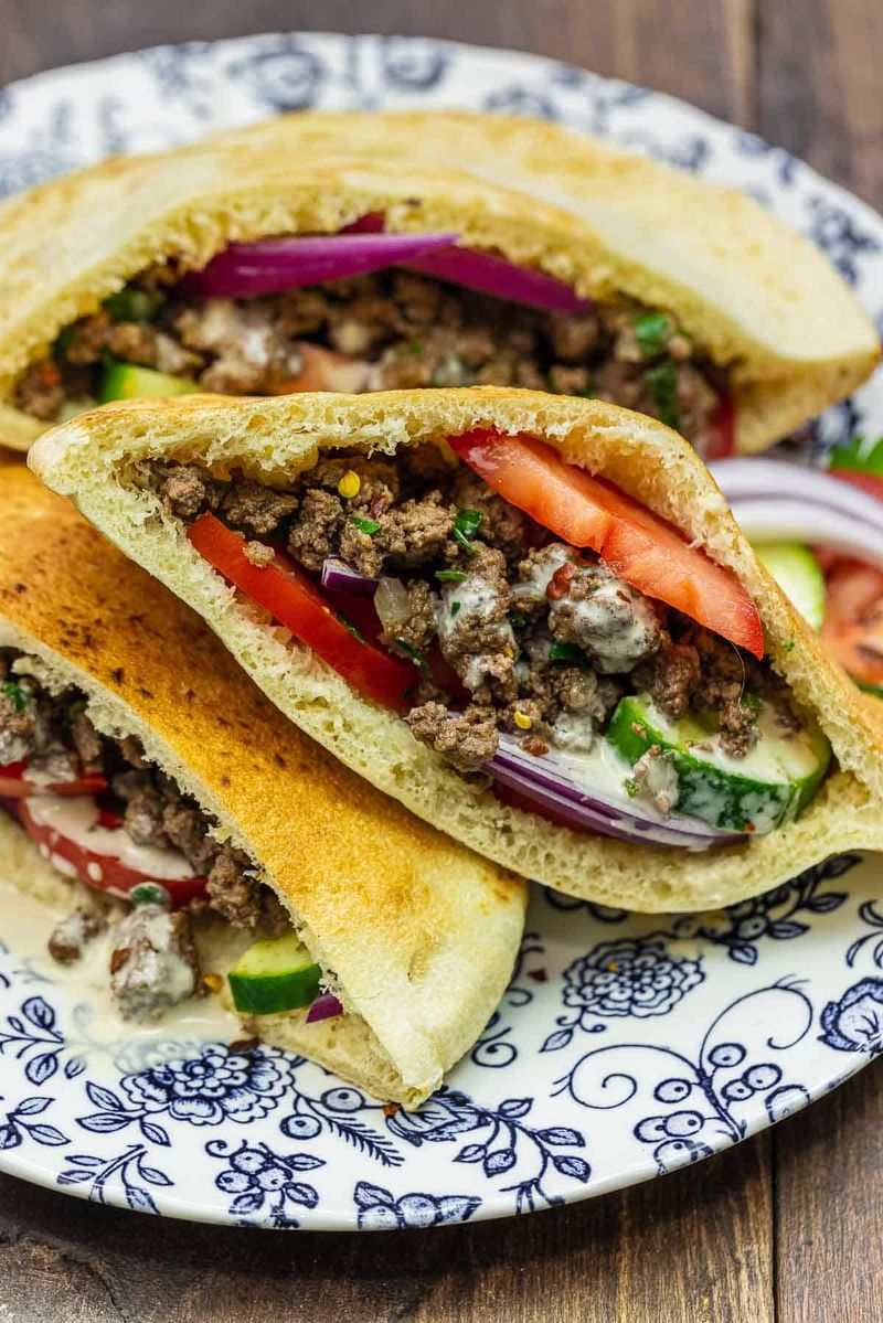 Greek-Style Beef Pitas