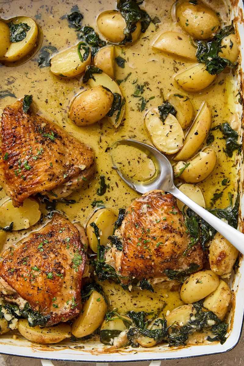 Double-the-Mustard Chicken With Potatoes and Greens