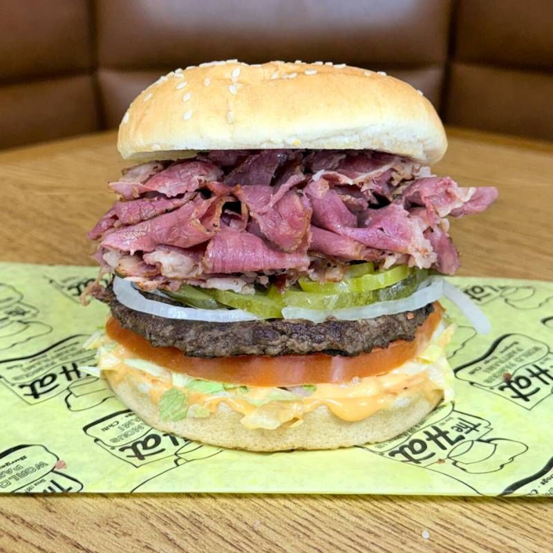 A Burger Crowned With Roast Beef