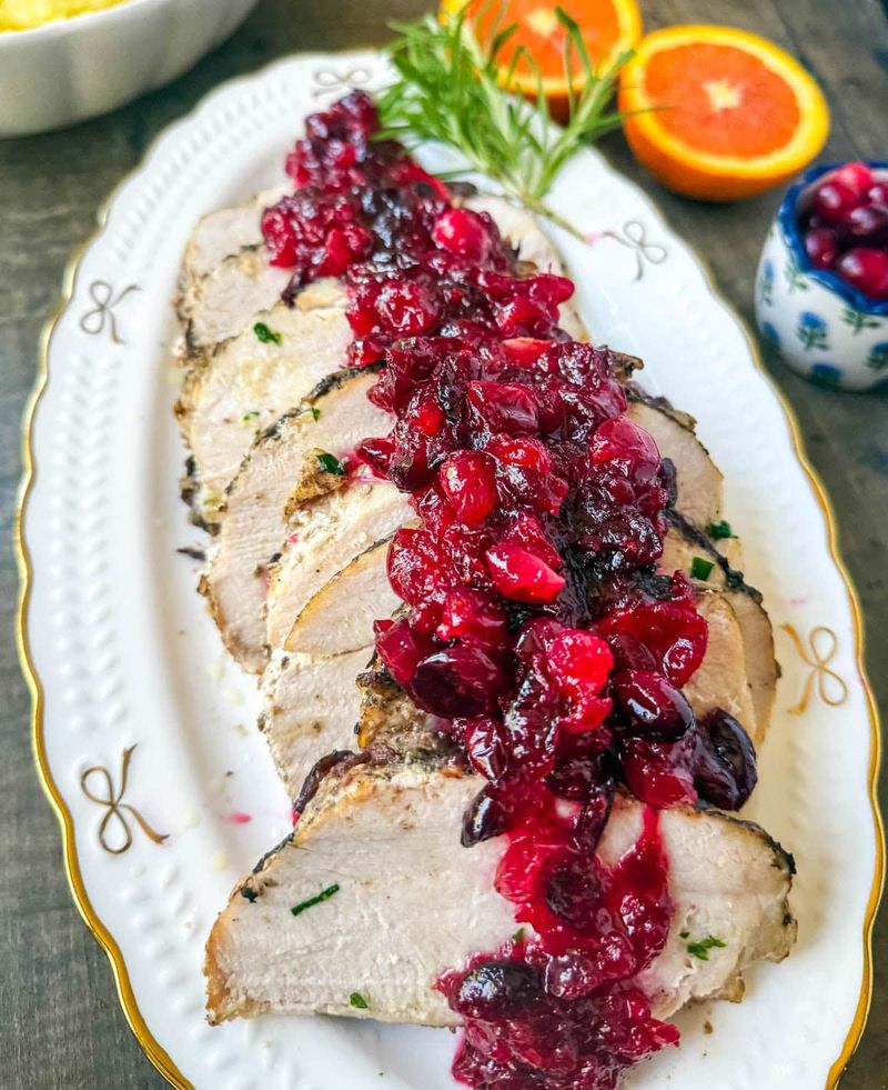 Roast Turkey With Cranberry Sauce