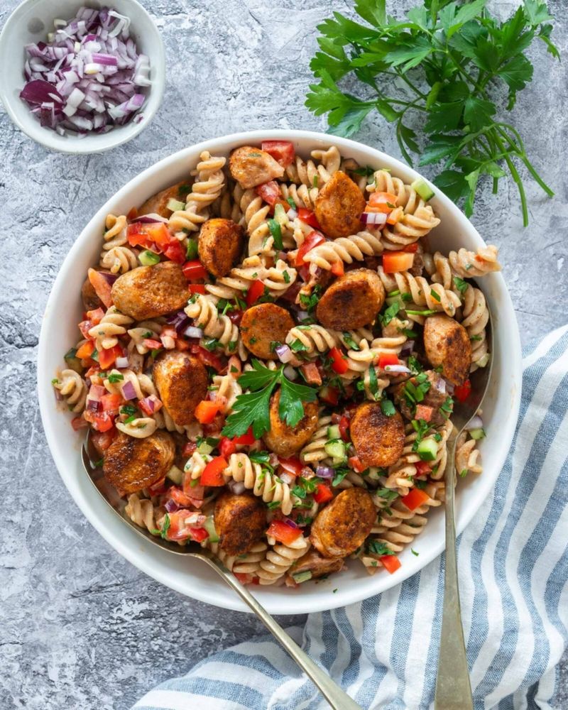 Smoky Paprika Sausage Pasta Salad