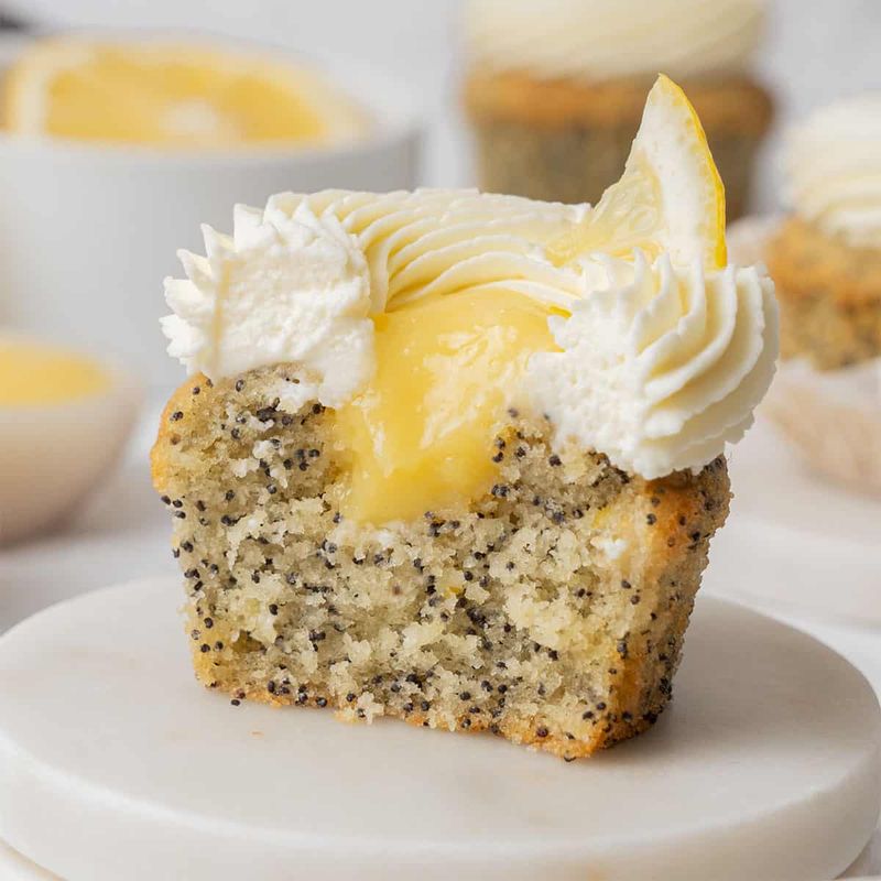 Lemon Poppy Seed Cupcakes with Lemon Glaze