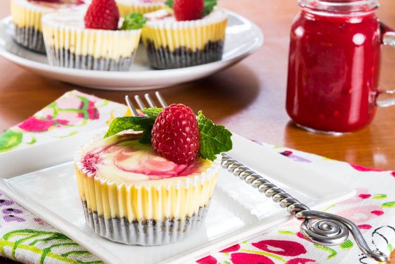 Raspberry Swirl Cheesecake Cups