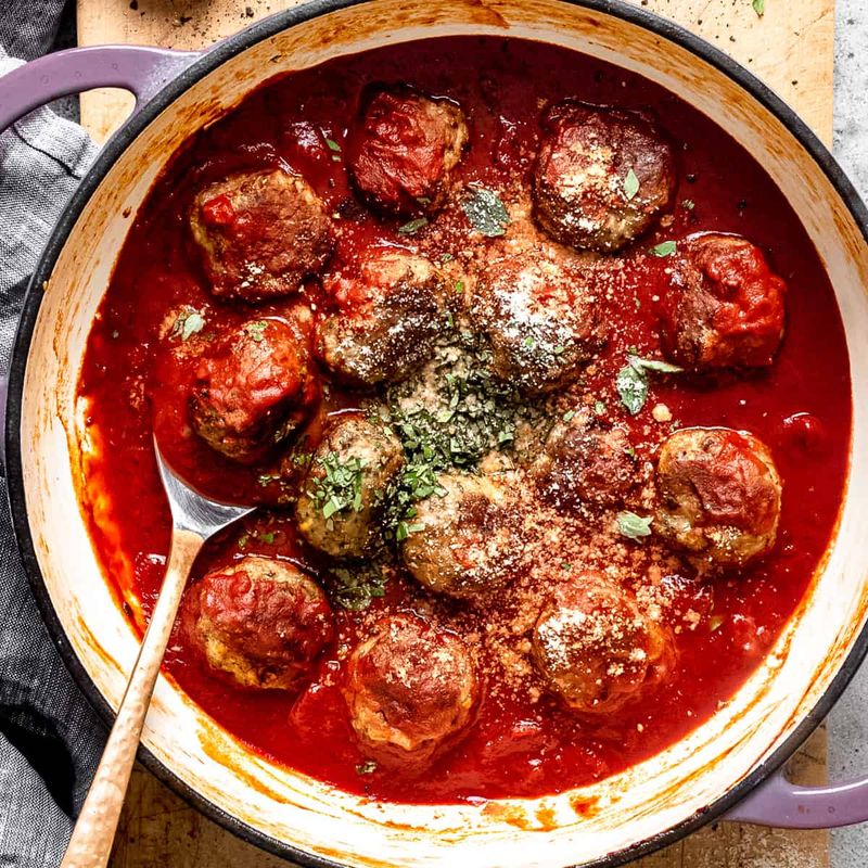 Lamb meatballs in tomato sauce