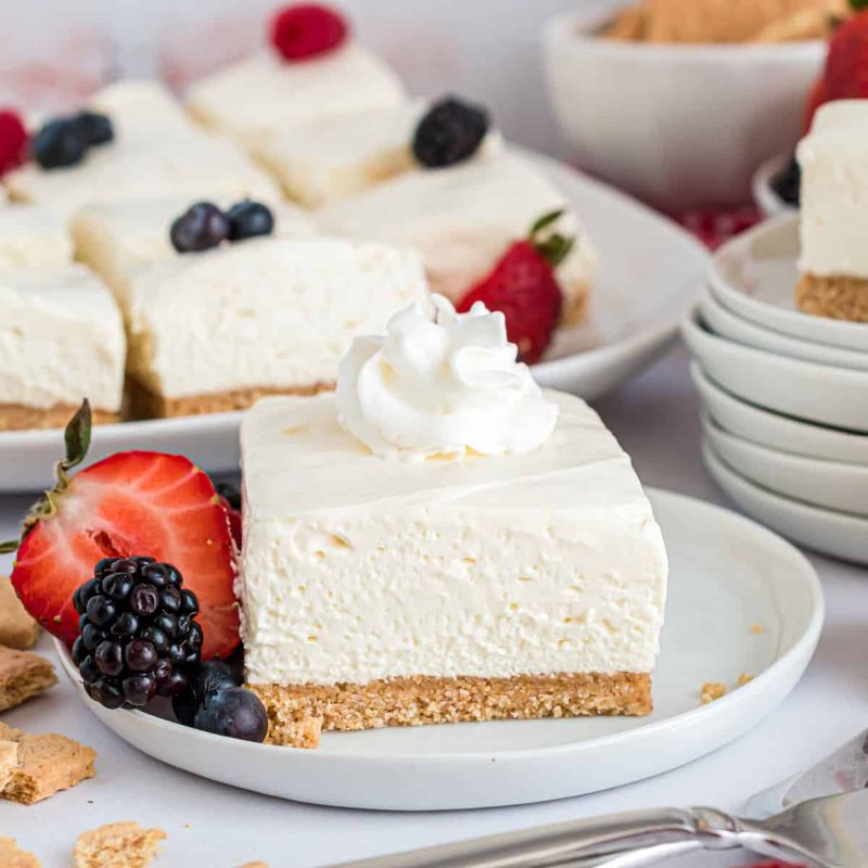 No Bake Cheesecake Bars with Nilla Wafer Crust