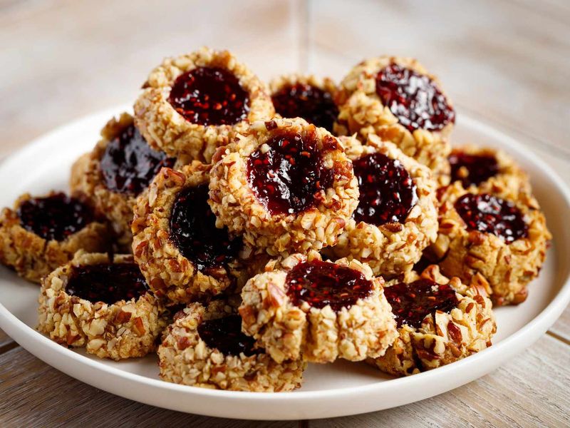 Almond thumbprint cookies