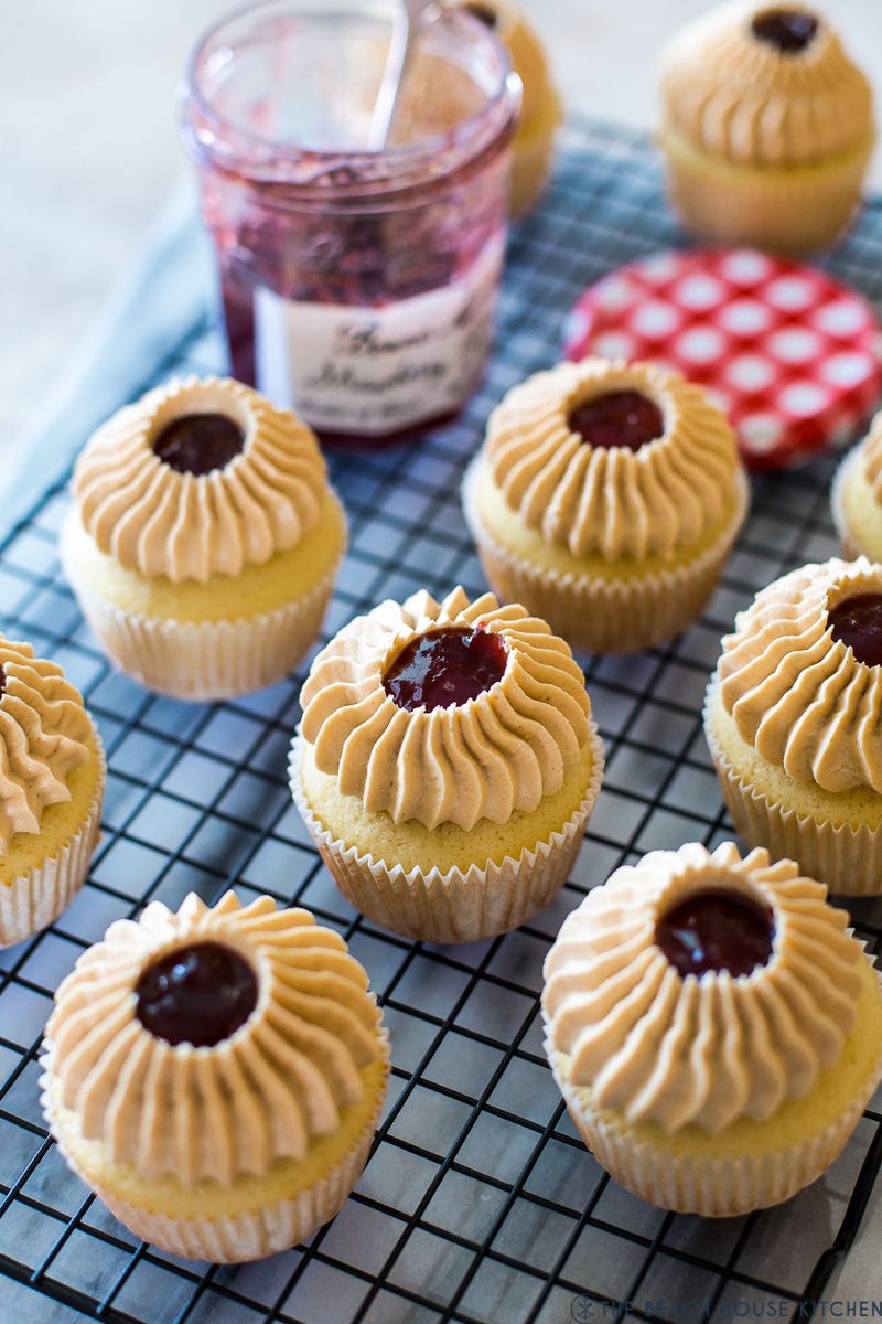 PB&J Stuffed Cupcakes