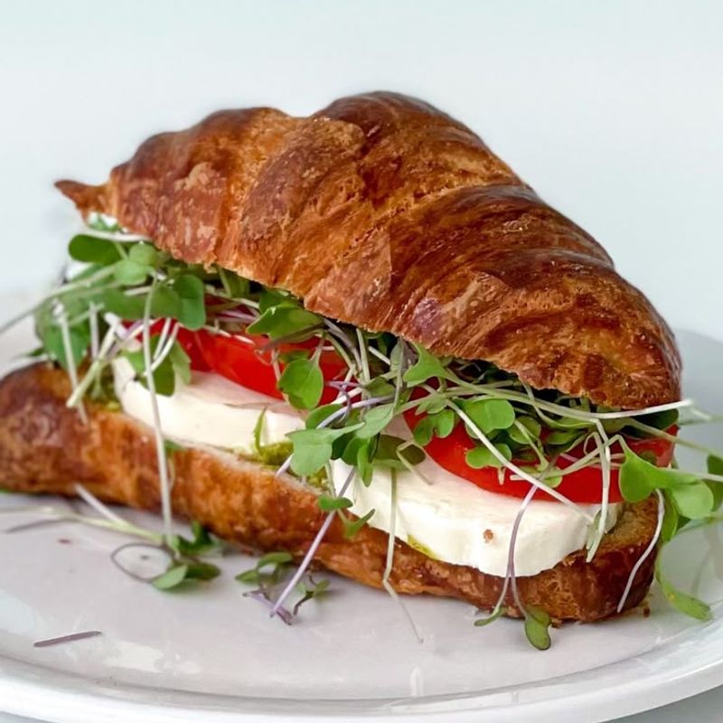 Pesto Mozzarella Croissant Sandwiches