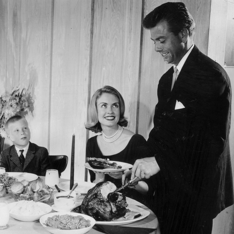 Dad carving the roast