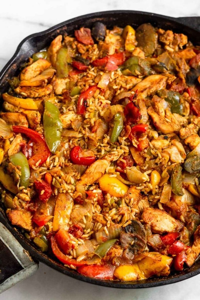 Skillet Fajita Rice Casserole
