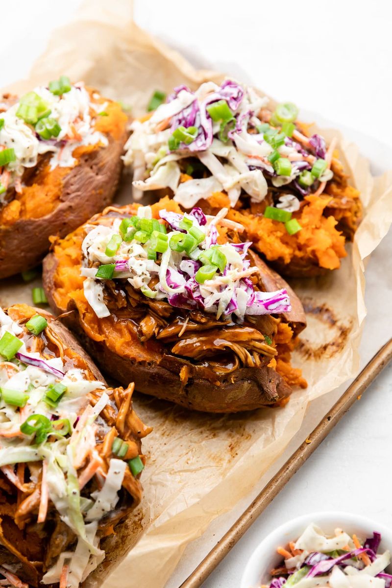 BBQ Chicken Stuffed Sweet Potatoes