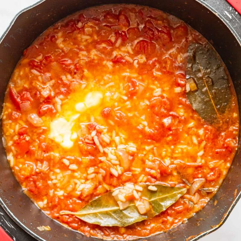 Tomato Rice With Butter Beans