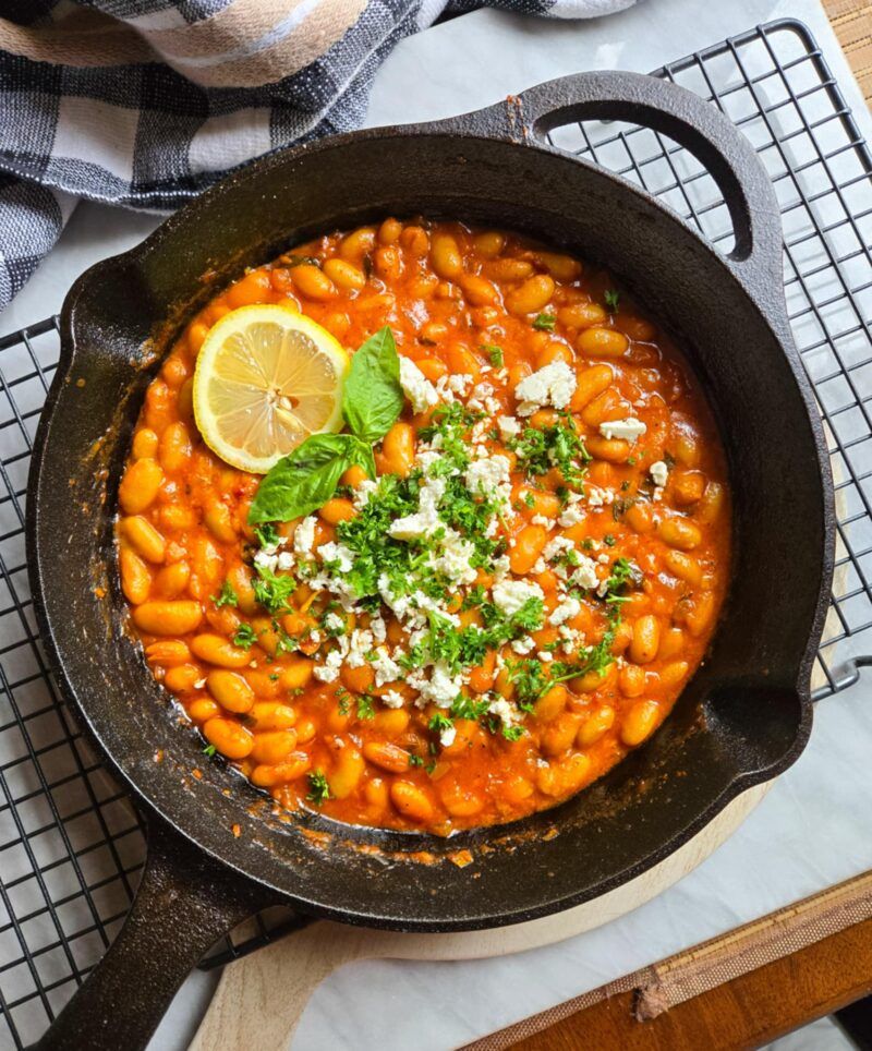 Pesto White Bean and Tomato Skillet